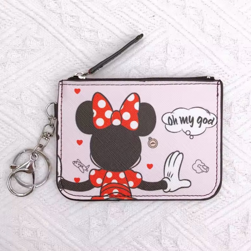 New Minnie Mouse Polka Dot Coin Purse /  Card Holder Disney